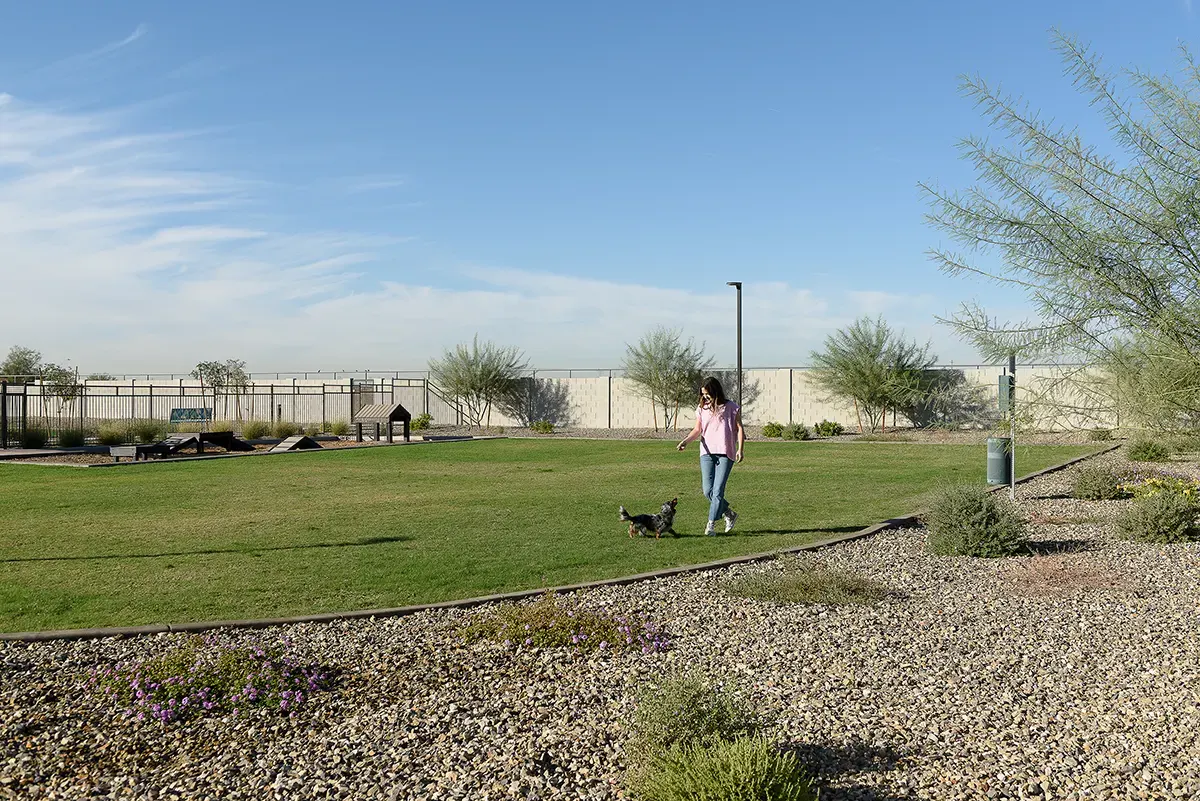 Enclosed dog exercise area at Village at Camelback Park.
