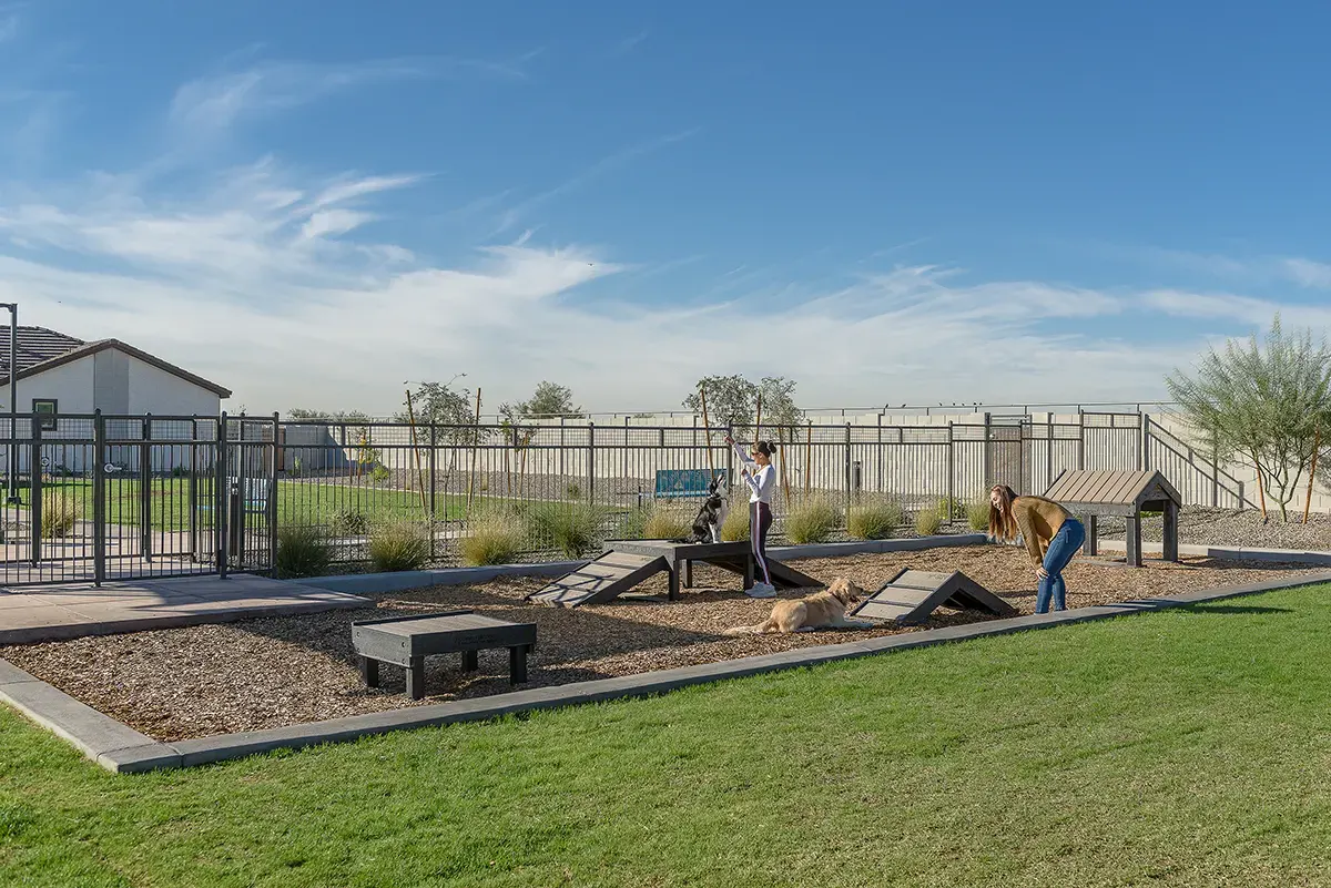 Enclosed dog exercise area at Village at Camelback Park.