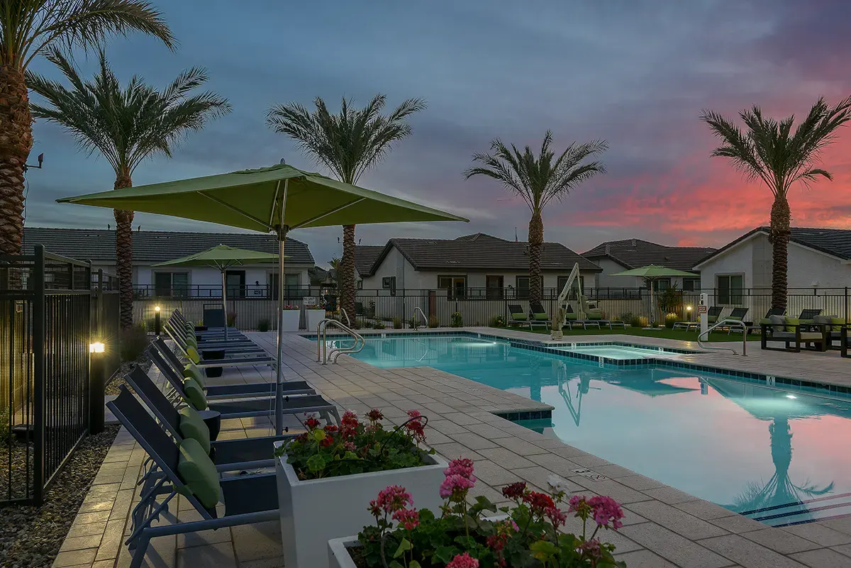 Pool and poolside area at Village at Camelback Park.