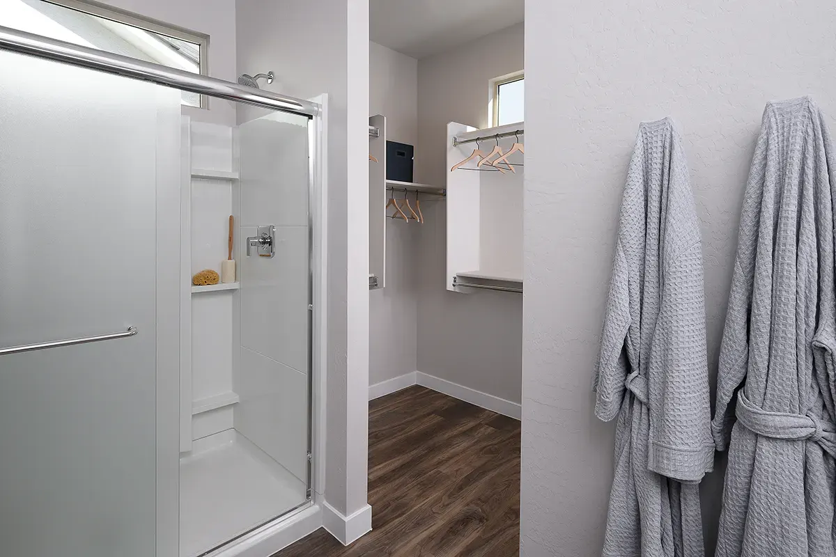 Apartment bathroom — representative home at Village at Camelback Park.