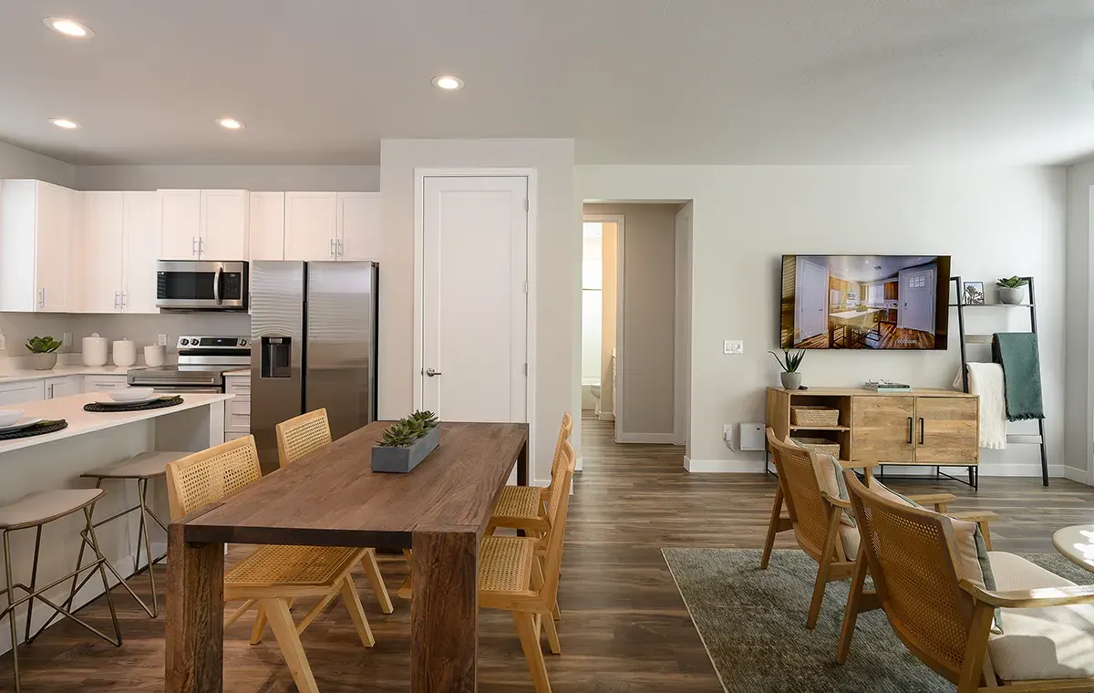 Apartment kitchen — representative home at Village at Camelback Park.