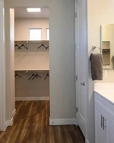 Three bedroom model - Master bath to closet